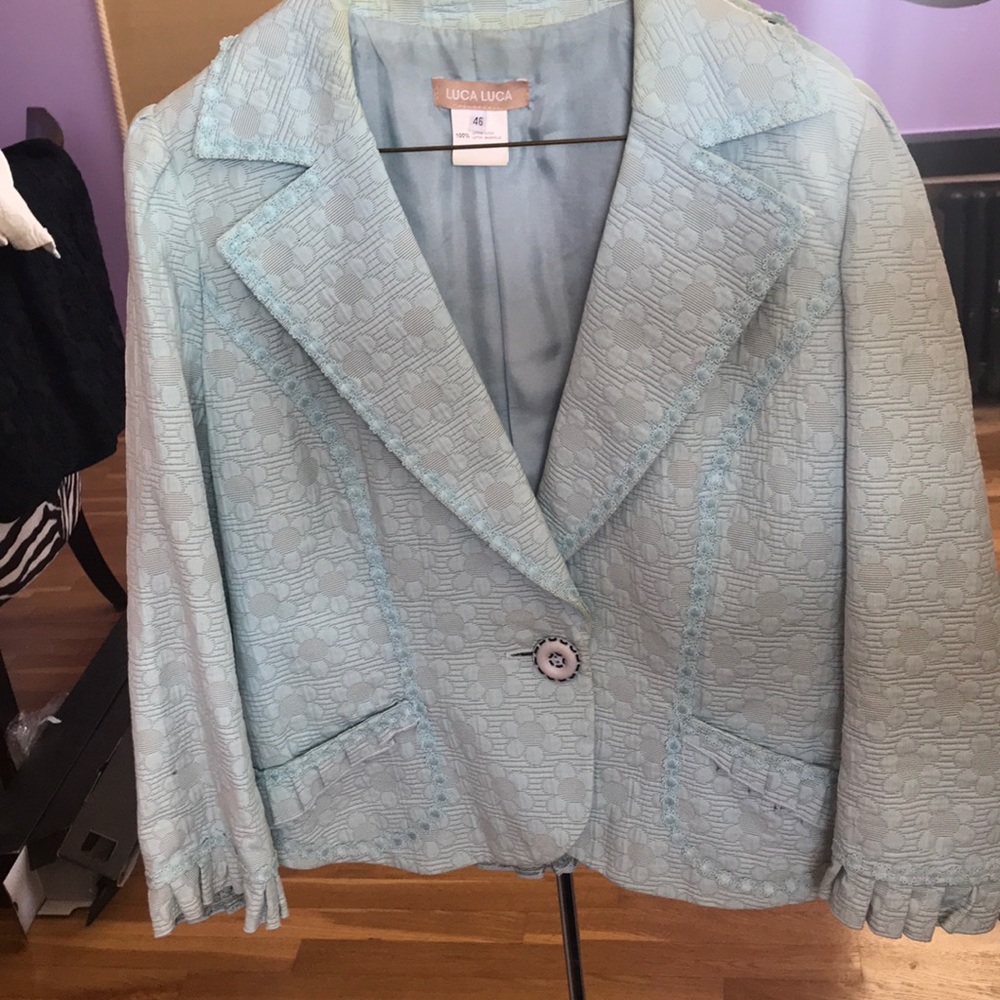 Luca Luca jacquard cotton lined short blazer 46